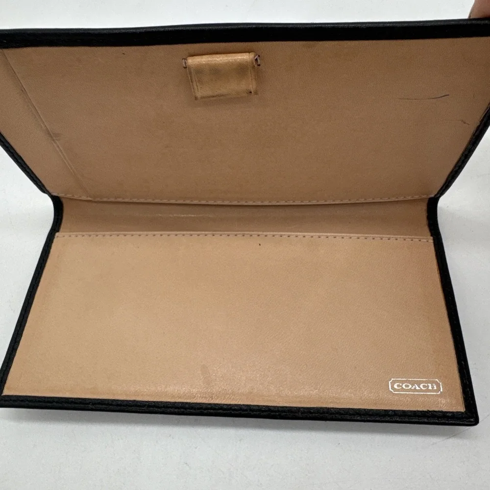 Coach Black Leather Checkbook Cover Vintage